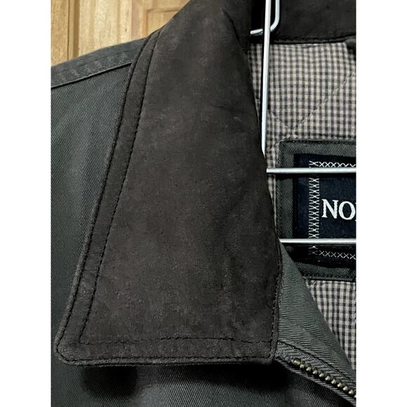 North Bay Leather Collar Jacket -‎ Men's Size M Olive - Picture 5 of 14